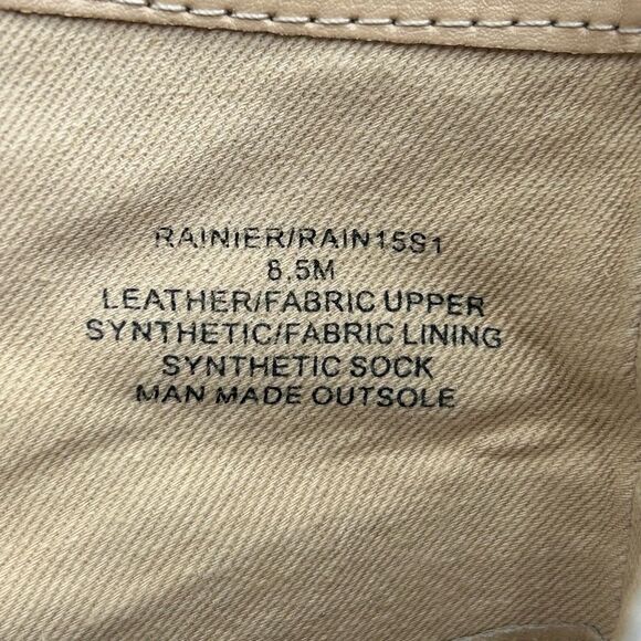 Steve Madden Cream Leather Rainier Platform Boot Size 8.5 M Pearl Accent Lace Up - Picture 9 of 12